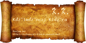 Kálmánczi Klára névjegykártya
