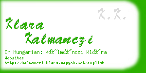 klara kalmanczi business card